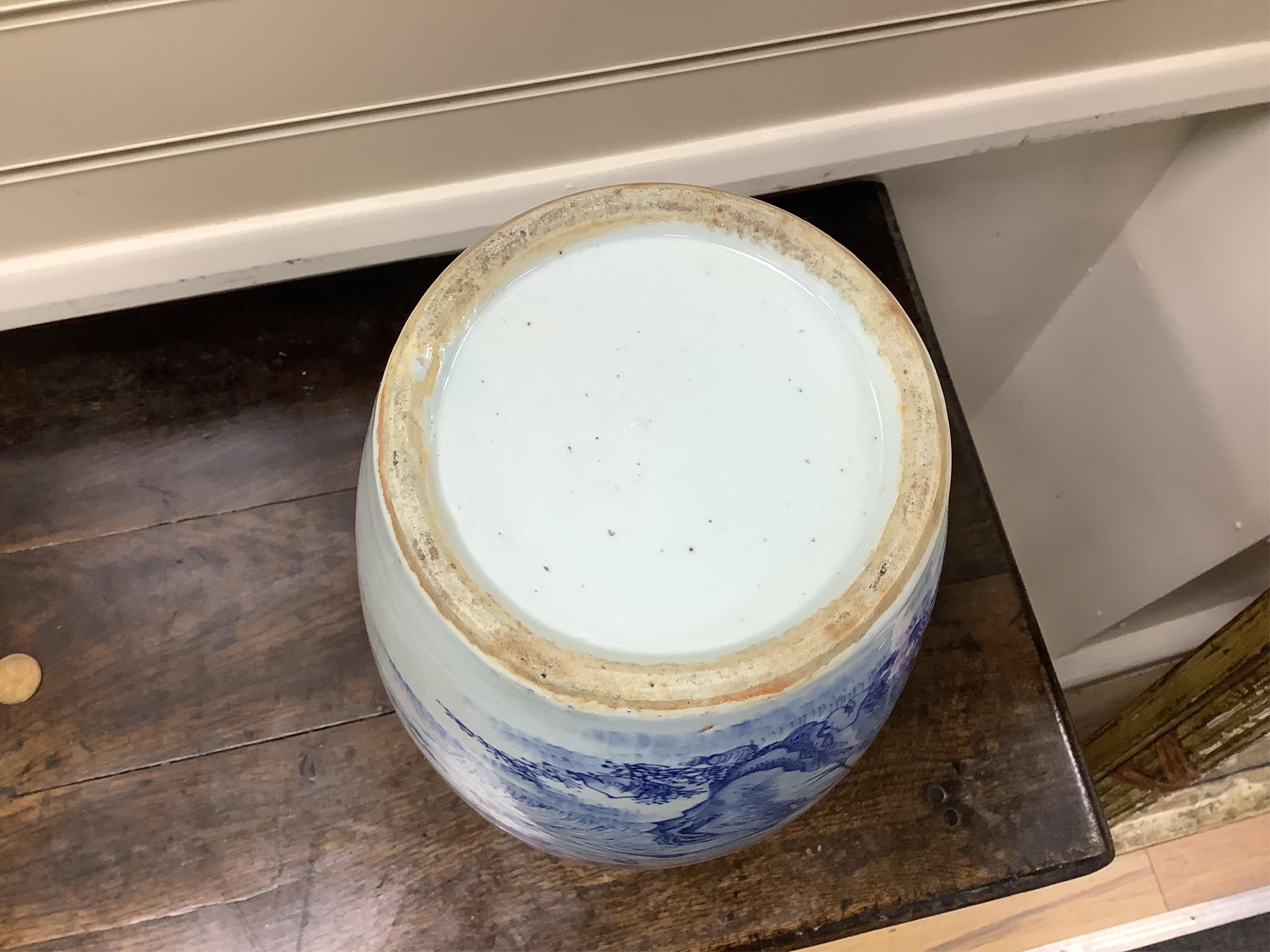 A late 19th century Chinese blue and white ‘Hundred Birds’ baluster vase, 44cm high